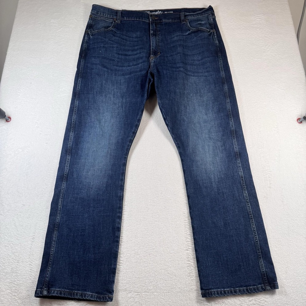 Wrangler Retro Relaxed Boot Jeans Mens 42x34 Blue Medium Wash Stretch Denim
